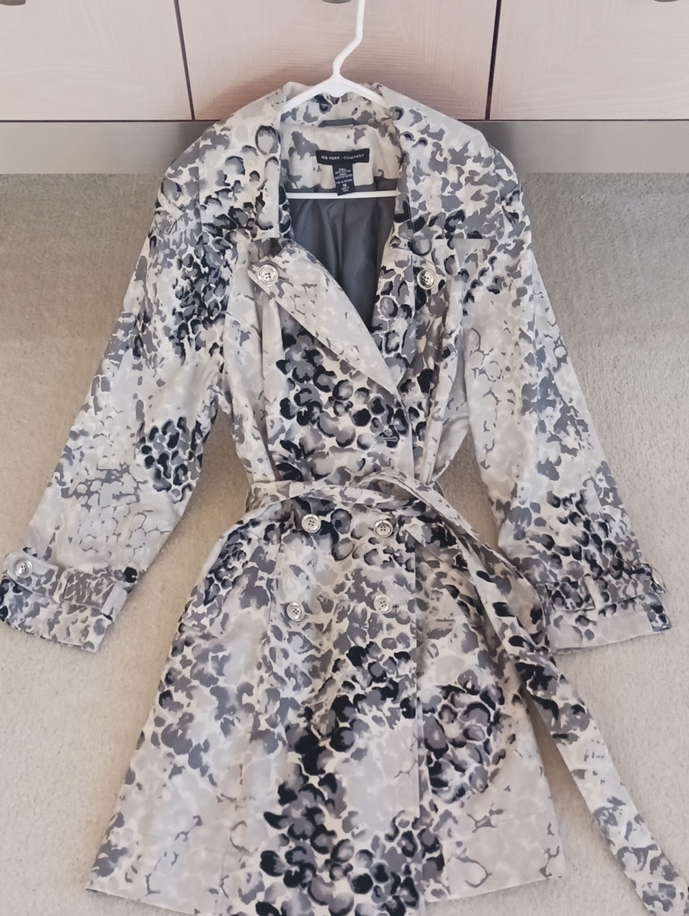Gray and Black Trench Coat
